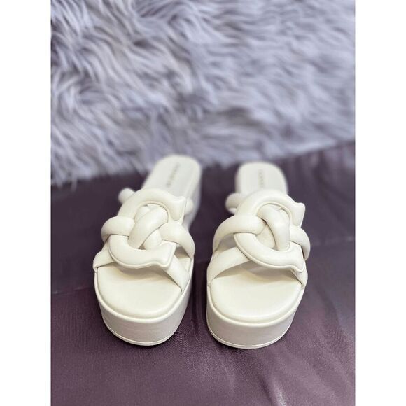 COACH Women's Everette Leather Slip On Sandals - Chalk 9.5B - Picture 4 of 11